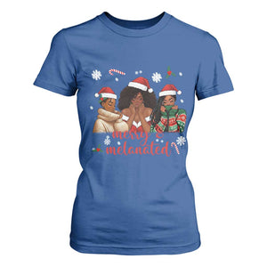 Melanin Christmas T Shirt For Women Merry And Melanated Holiday Gift For Girl TS12 Royal Blue Print Your Wear