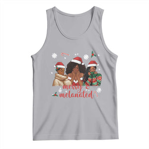 Melanin Christmas Tank Top Merry And Melanated Holiday Gift For Girl TS12 Athletic Heather Print Your Wear