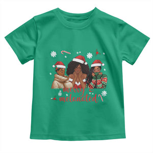 Melanin Christmas Toddler T Shirt Merry And Melanated Holiday Gift For Girl TS12 Irish Green Print Your Wear