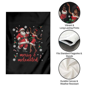 African American Christmas Garden Flag Funny Dancing Black Santa And Mrs Claus Merry And Melanated TS12 Print Your Wear