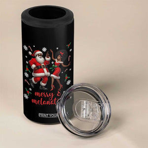 African American Christmas 4 in 1 Can Cooler Tumbler Funny Dancing Black Santa And Mrs Claus Merry And Melanated TS12 Print Your Wear