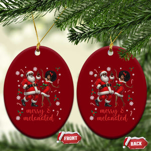 African American Christmas Ceramic Ornament Funny Dancing Black Santa And Mrs Claus Merry And Melanated TS12 Print Your Wear
