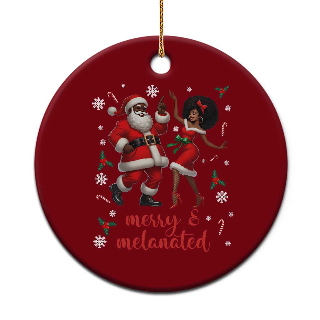 African American Christmas Ceramic Ornament Funny Dancing Black Santa And Mrs Claus Merry And Melanated TS12 1pc Red Print Your Wear