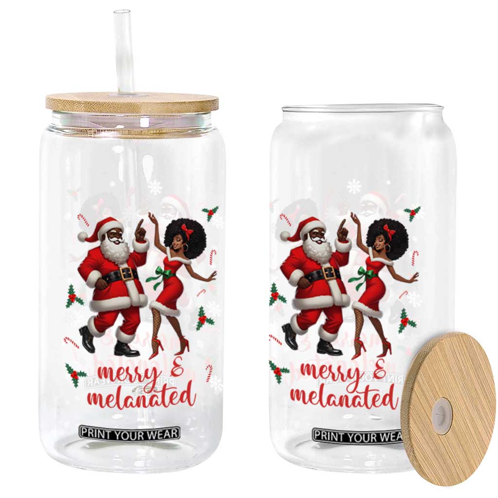 African American Christmas Glass Can Funny Dancing Black Santa And Mrs Claus Merry And Melanated TS12 Print Your Wear