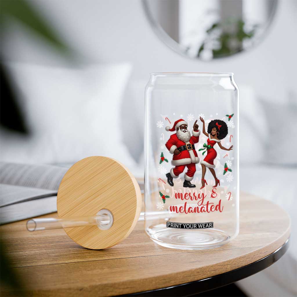 African American Christmas Glass Can Funny Dancing Black Santa And Mrs Claus Merry And Melanated TS12 Print Your Wear