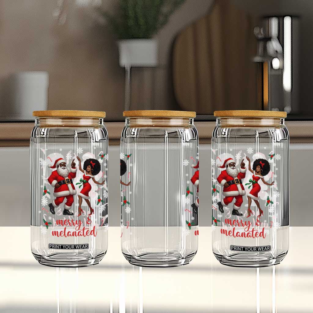 African American Christmas Glass Can Funny Dancing Black Santa And Mrs Claus Merry And Melanated TS12 Print Your Wear