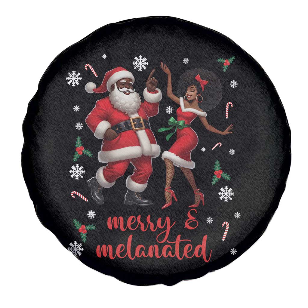 African American Christmas Spare Tire Cover Funny Dancing Black Santa And Mrs Claus Merry And Melanated TS12 Print Your Wear