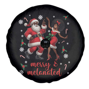 African American Christmas Spare Tire Cover Funny Dancing Black Santa And Mrs Claus Merry And Melanated TS12 Print Your Wear