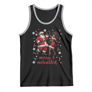 African American Christmas Tank Top Funny Dancing Black Santa And Mrs Claus Merry And Melanated TS12 Black Athletic Heather Print Your Wear