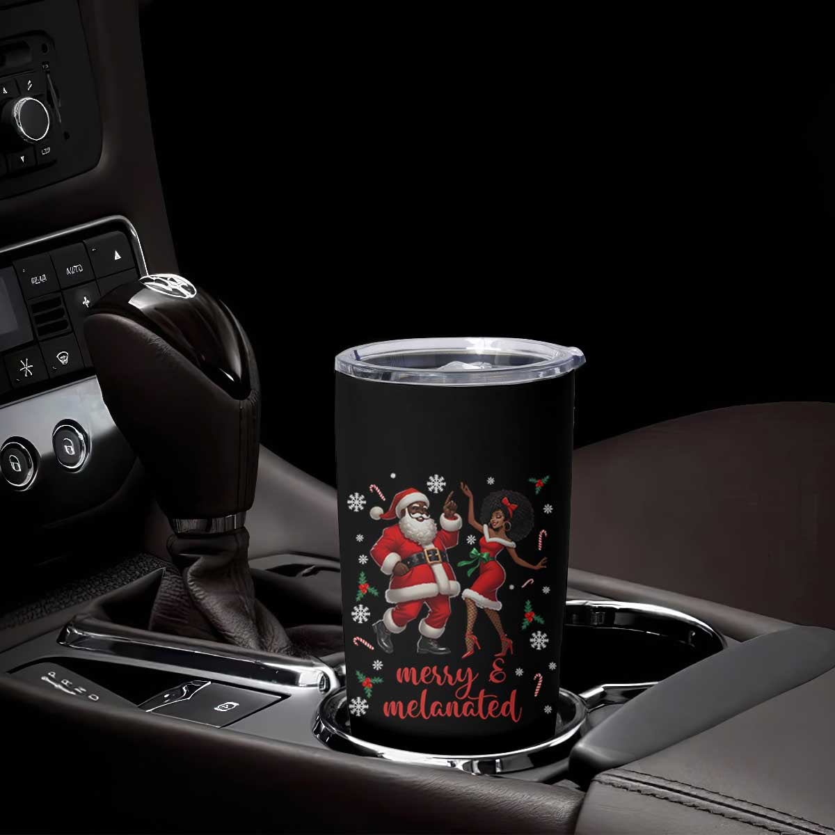 African American Christmas Tumbler Cup Funny Dancing Black Santa And Mrs Claus Merry And Melanated TS12 Print Your Wear