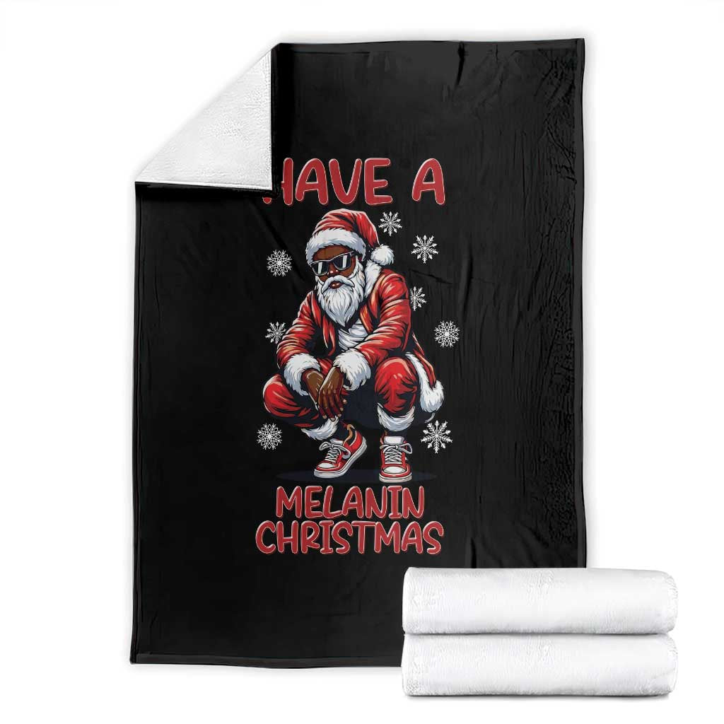 Have A Melanin Christmas Throw Blanket Black Pride Xmas Gift TS12 Black Print Your Wear
