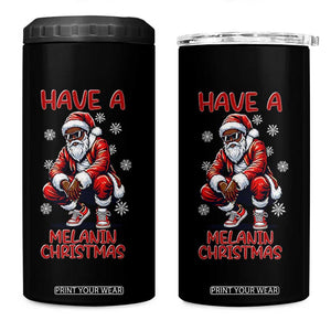 Have A Melanin Christmas 4 in 1 Can Cooler Tumbler Black Pride Xmas Gift TS12 One Size: 16 oz Black Print Your Wear