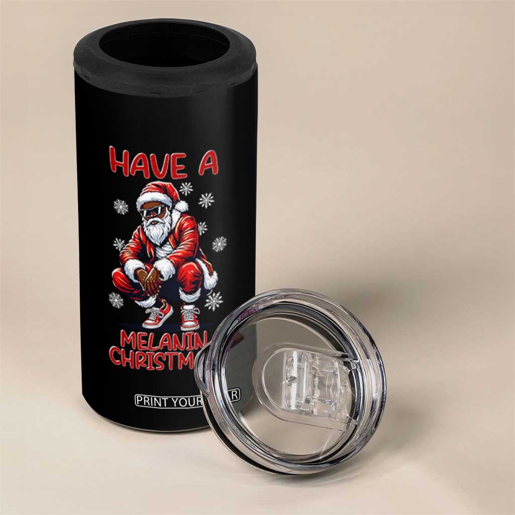 Have A Melanin Christmas 4 in 1 Can Cooler Tumbler Black Pride Xmas Gift TS12 Print Your Wear