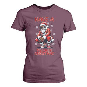 Have A Melanin Christmas T Shirt For Women Black Pride Xmas Gift TS12 Maroon Print Your Wear