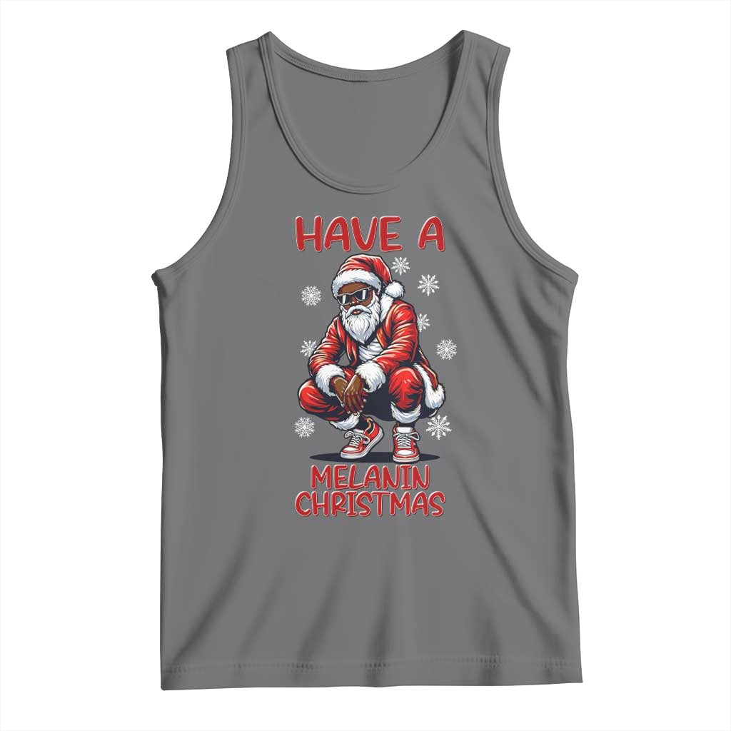 Have A Melanin Christmas Tank Top Black Pride Xmas Gift TS12 Black Heather Print Your Wear
