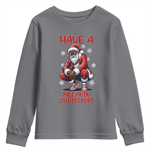 Have A Melanin Christmas Youth Sweatshirt Black Pride Xmas Gift TS12 Charcoal Print Your Wear
