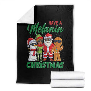 Have A Melanin Christmas Throw Blanket Black Family African American Xmas Gift TS12 Black Print Your Wear