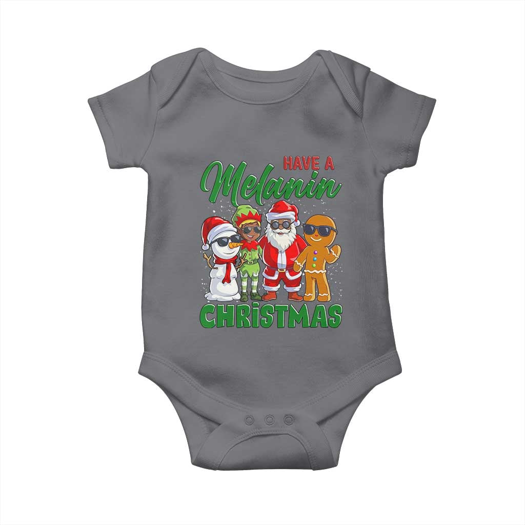 Have A Melanin Christmas Baby Onesie Black Family African American Xmas Gift TS12 Charcoal Print Your Wear