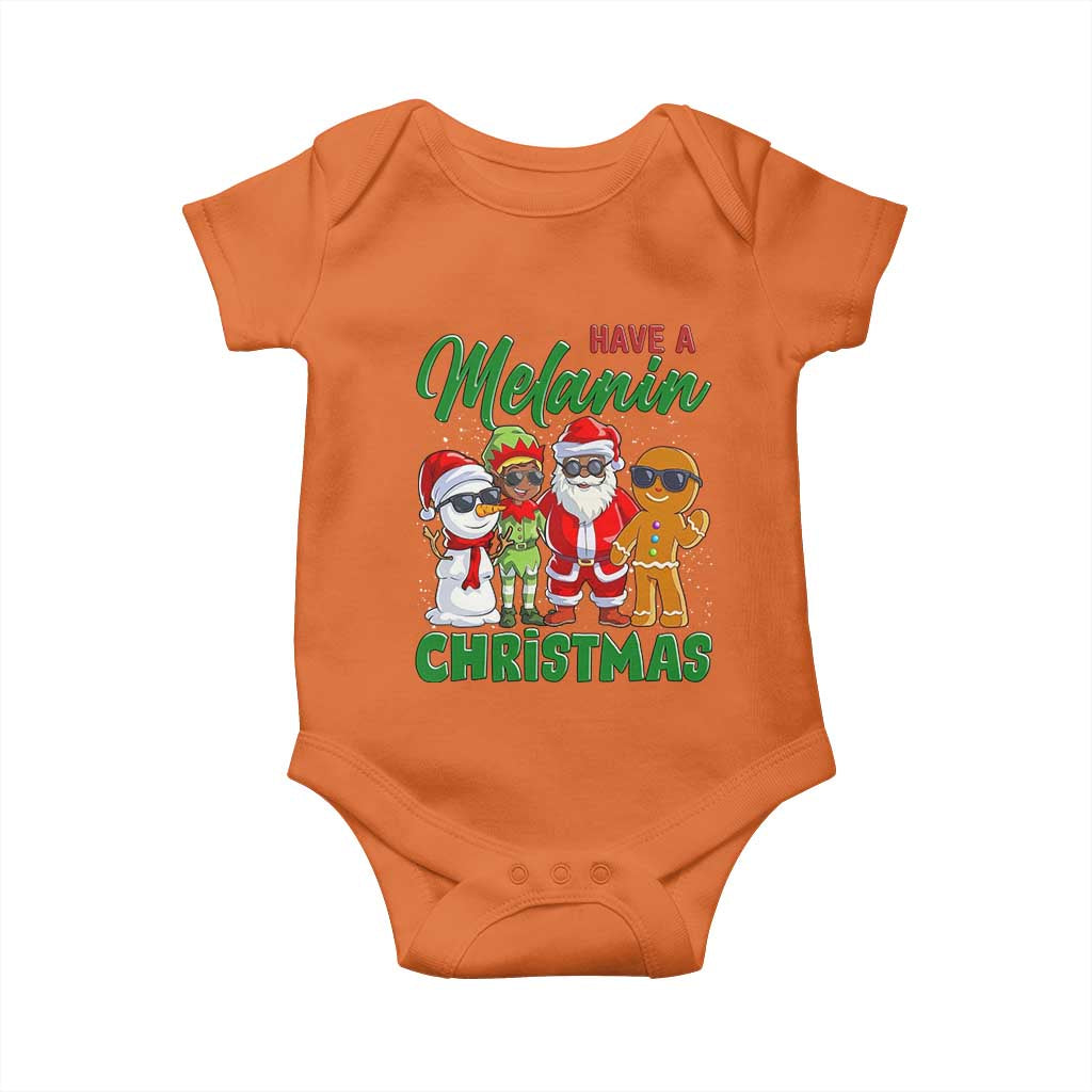 Have A Melanin Christmas Baby Onesie Black Family African American Xmas Gift TS12 Orange Print Your Wear