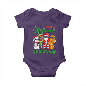 Have A Melanin Christmas Baby Onesie Black Family African American Xmas Gift TS12 Purple Print Your Wear
