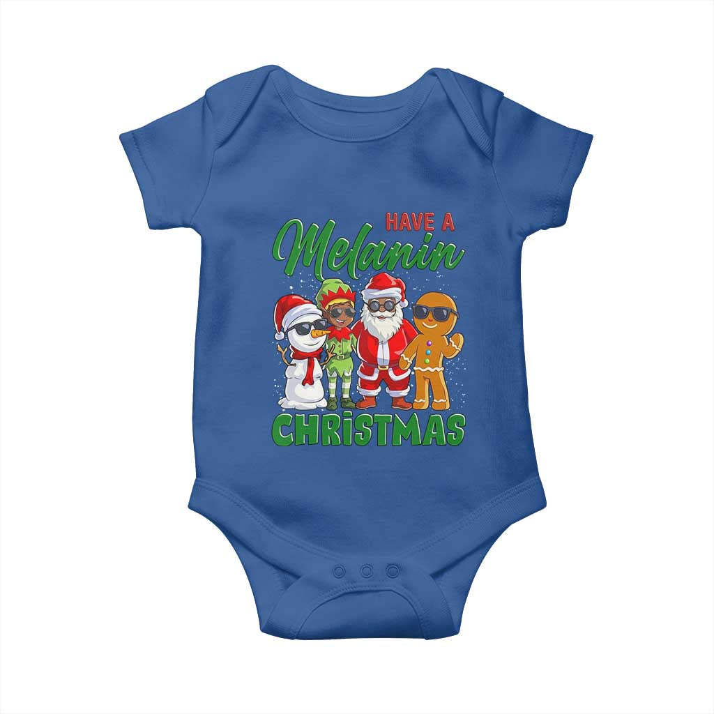 Have A Melanin Christmas Baby Onesie Black Family African American Xmas Gift TS12 Royal Blue Print Your Wear