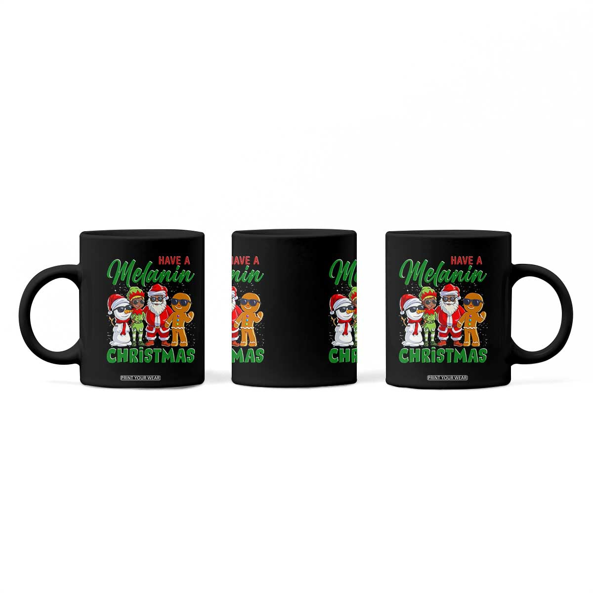 Have A Melanin Christmas Coffee Mug Black Family African American Xmas Gift TS12 Print Your Wear