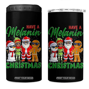 Have A Melanin Christmas 4 in 1 Can Cooler Tumbler Black Family African American Xmas Gift TS12 One Size: 16 oz Black Print Your Wear