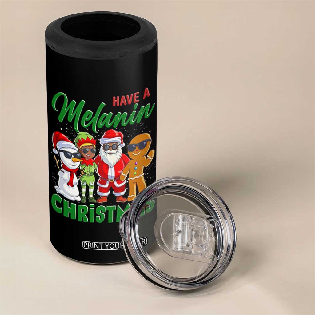 Have A Melanin Christmas 4 in 1 Can Cooler Tumbler Black Family African American Xmas Gift TS12 Print Your Wear