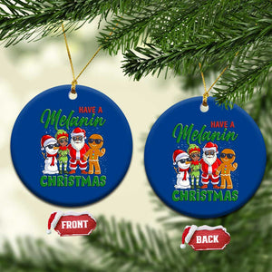 Have A Melanin Christmas Ceramic Ornament Black Family African American Xmas Gift TS12 1pc Blue Print Your Wear