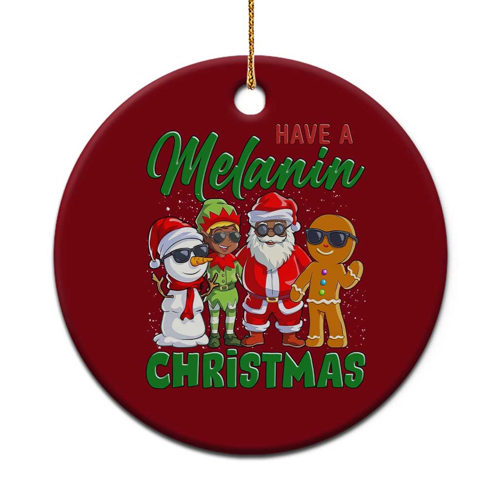 Have A Melanin Christmas Ceramic Ornament Black Family African American Xmas Gift TS12 1pc Red Print Your Wear