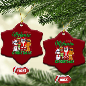 Have A Melanin Christmas Ceramic Ornament Black Family African American Xmas Gift TS12 Print Your Wear
