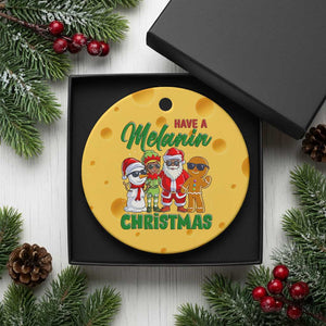 Have A Melanin Christmas Ceramic Ornament Black Family African American Xmas Gift TS12 1pc Yellow Cheese Print Your Wear