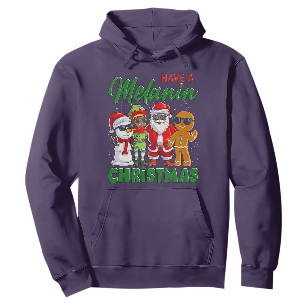 Have A Melanin Christmas Hoodie Black Family African American Xmas Gift TS12 Purple Print Your Wear