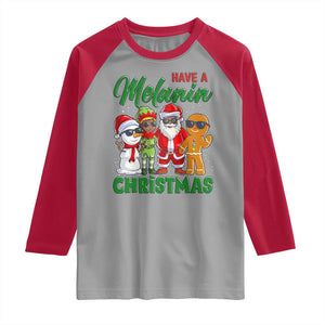 Have A Melanin Christmas Raglan Shirt Black Family African American Xmas Gift TS12 Sport Gray Red Print Your Wear