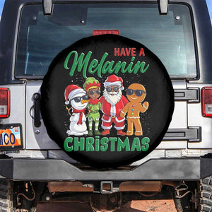 Have A Melanin Christmas Spare Tire Cover Black Family African American Xmas Gift TS12 No hole Black Print Your Wear