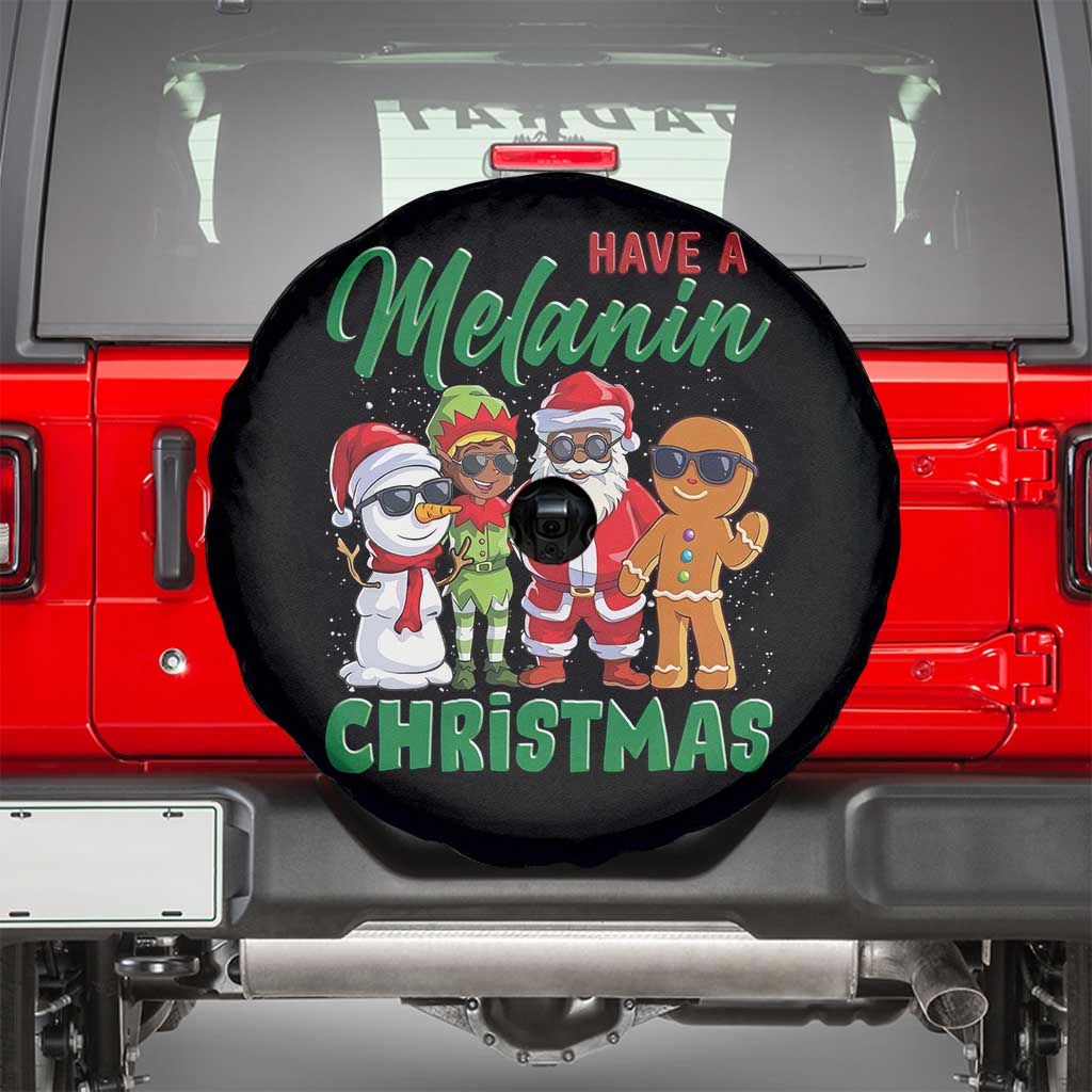Have A Melanin Christmas Spare Tire Cover Black Family African American Xmas Gift TS12 Black Print Your Wear