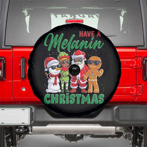 Have A Melanin Christmas Spare Tire Cover Black Family African American Xmas Gift TS12 Black Print Your Wear