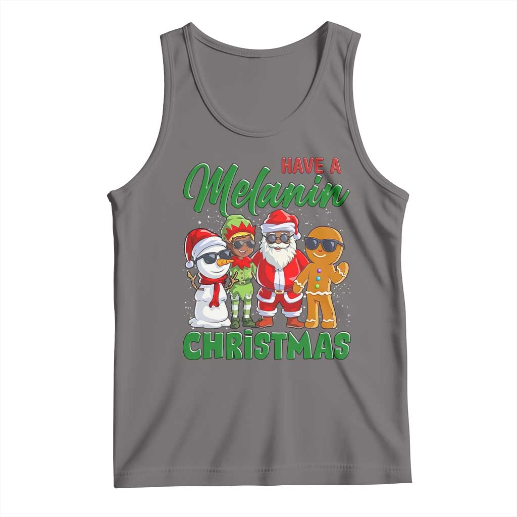 Have A Melanin Christmas Tank Top Black Family African American Xmas Gift TS12 Deep Heather Print Your Wear