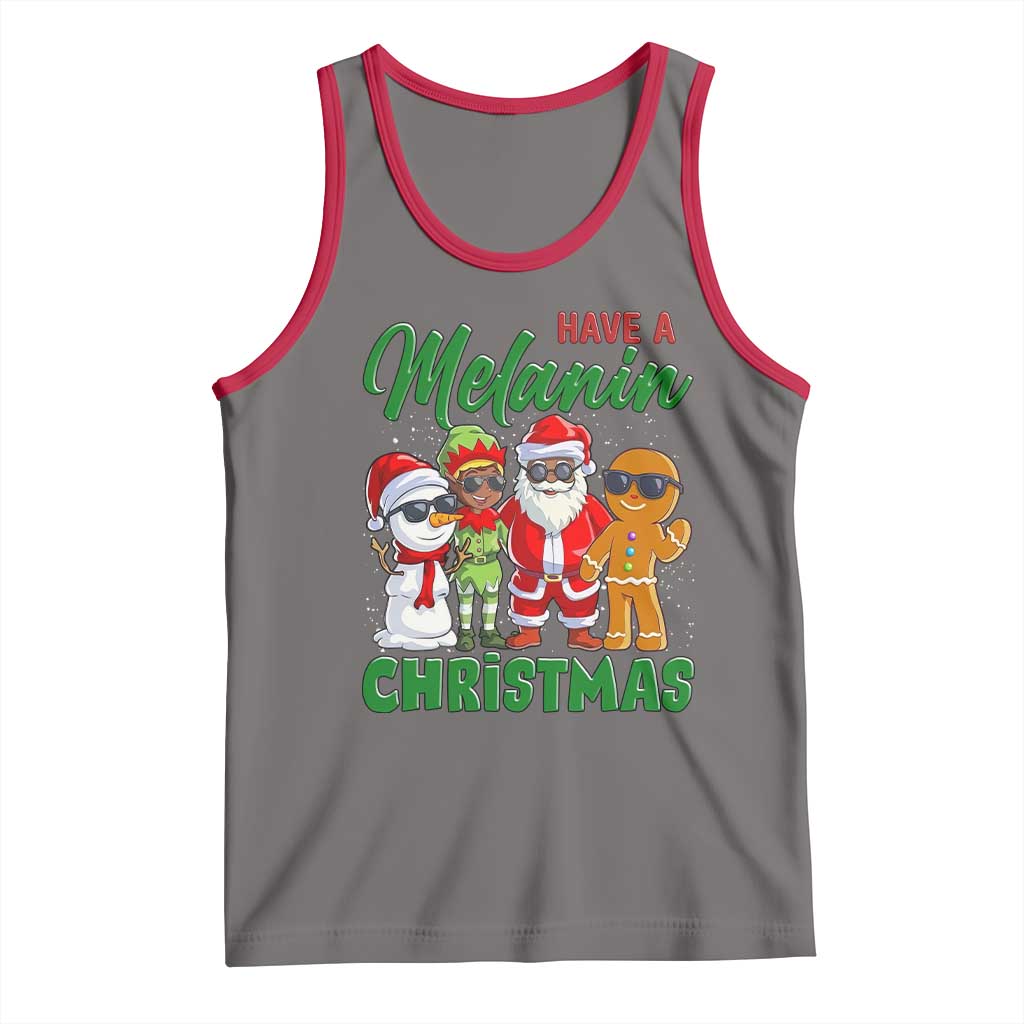 Have A Melanin Christmas Tank Top Black Family African American Xmas Gift TS12 Deep Heather Red Print Your Wear