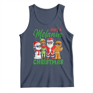 Have A Melanin Christmas Tank Top Black Family African American Xmas Gift TS12 Navy Print Your Wear