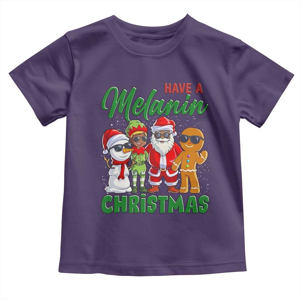 Have A Melanin Christmas Toddler T Shirt Black Family African American Xmas Gift TS12 Purple Print Your Wear