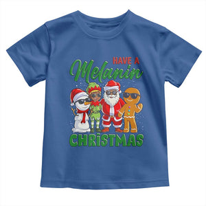 Have A Melanin Christmas Toddler T Shirt Black Family African American Xmas Gift TS12 Royal Blue Print Your Wear