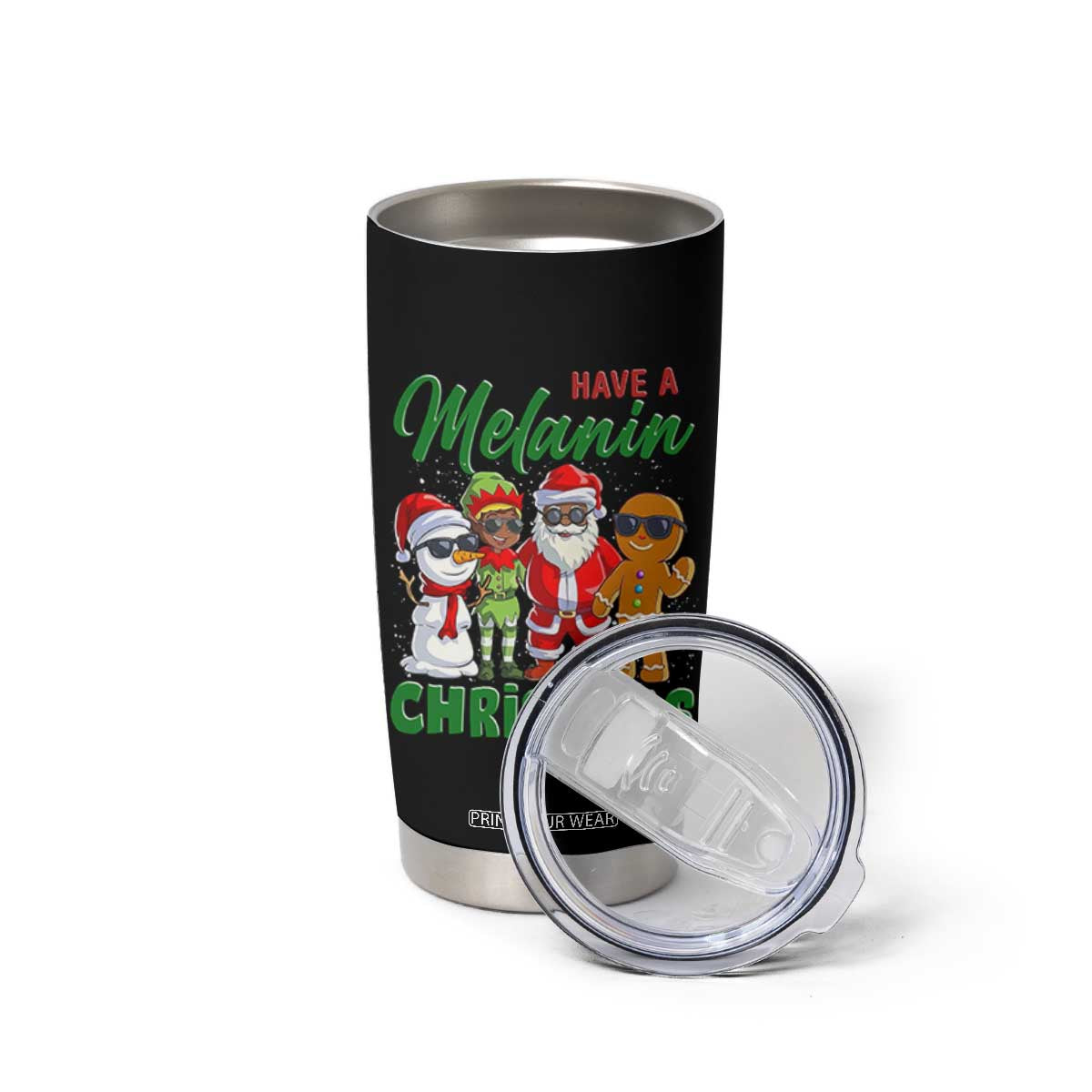 Have A Melanin Christmas Tumbler Cup Black Family African American Xmas Gift TS12 Print Your Wear