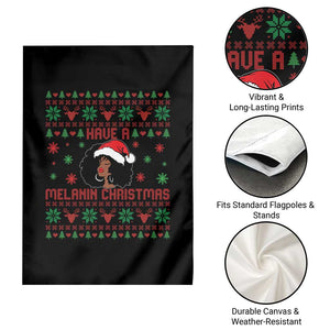 Have A Melanin Christmas Garden Flag Cute Black Santa Girl Ugly Xmas TS12 Print Your Wear