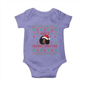 Have A Melanin Christmas Baby Onesie Cute Black Santa Girl Ugly Xmas TS12 Violet Print Your Wear