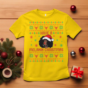 Have A Melanin Christmas T Shirt Cute Black Santa Girl Ugly Xmas TS12 Daisy Print Your Wear