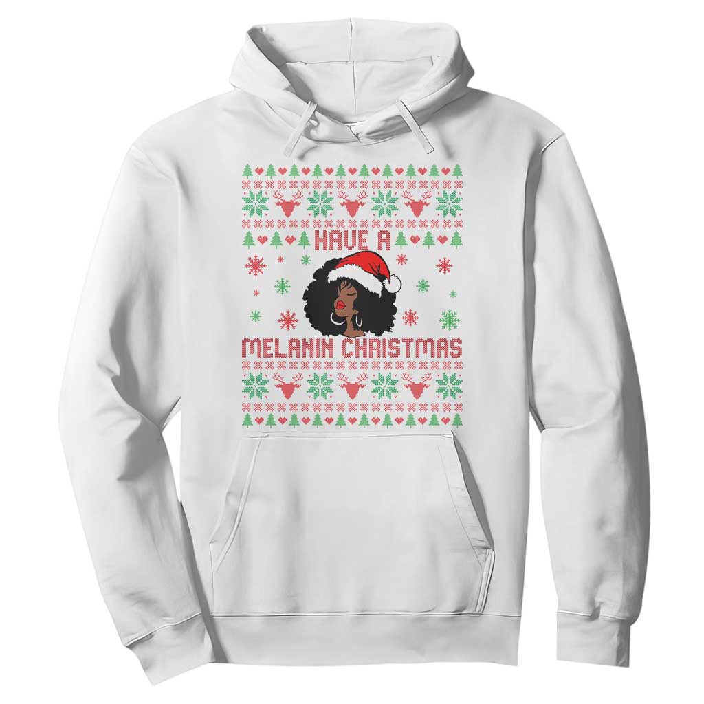 Have A Melanin Christmas Hoodie Cute Black Santa Girl Ugly Xmas TS12 White Print Your Wear