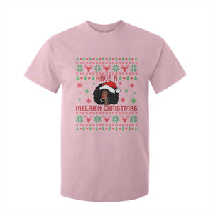 Have A Melanin Christmas T Shirt For Kid Cute Black Santa Girl Ugly Xmas TS12 Light Pink Print Your Wear