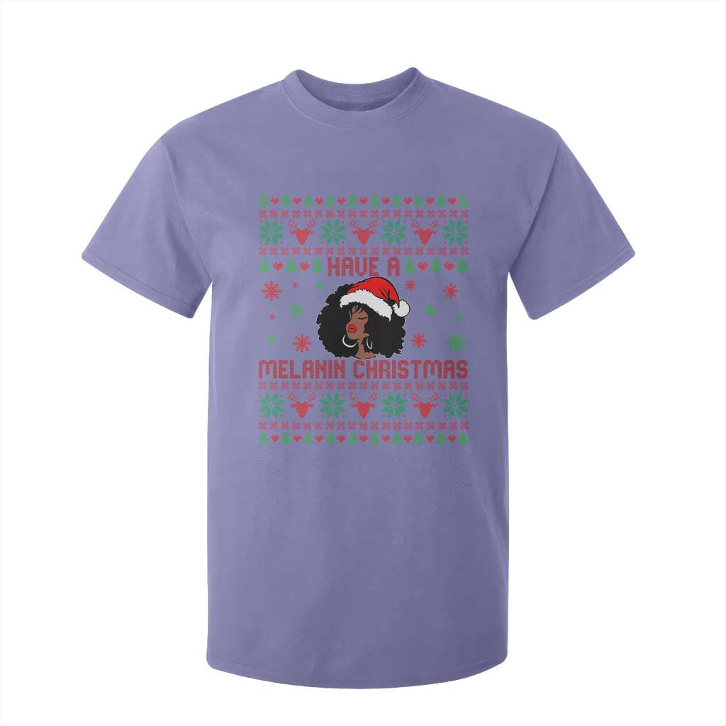 Have A Melanin Christmas T Shirt For Kid Cute Black Santa Girl Ugly Xmas TS12 Violet Print Your Wear