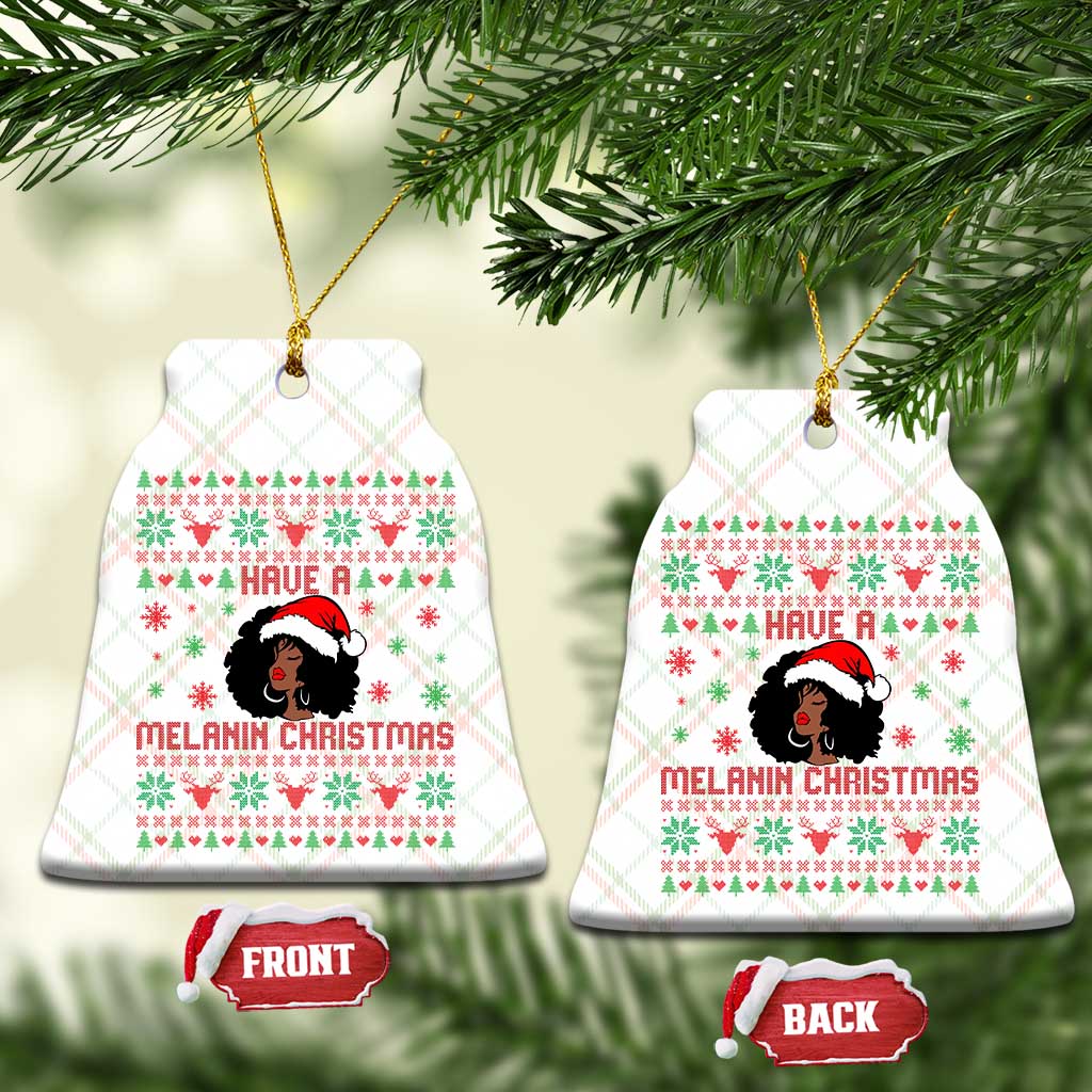 Have A Melanin Christmas Ceramic Ornament Cute Black Santa Girl Ugly Xmas TS12 Print Your Wear